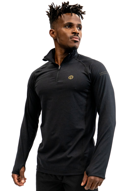 SUDADERA MEDIO CIERRE LOGO DORADO