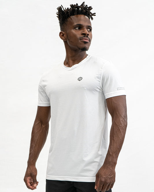 PLAYERA BLANCA LIGHT&DRY BLANCA LOGO NEGRO