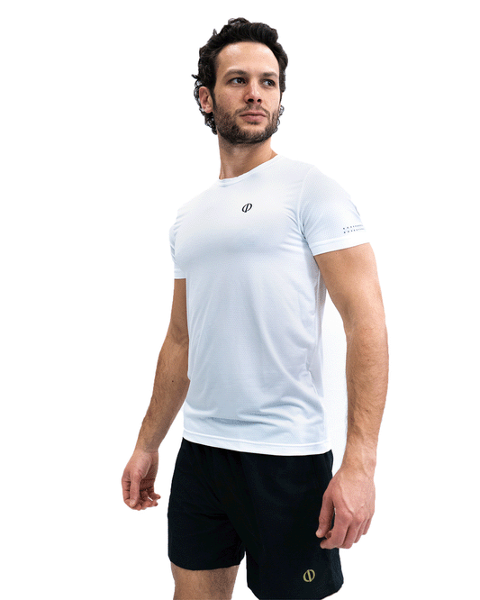 PLAYERA BLANCA LIGHT&DRY LOGO NEGRO