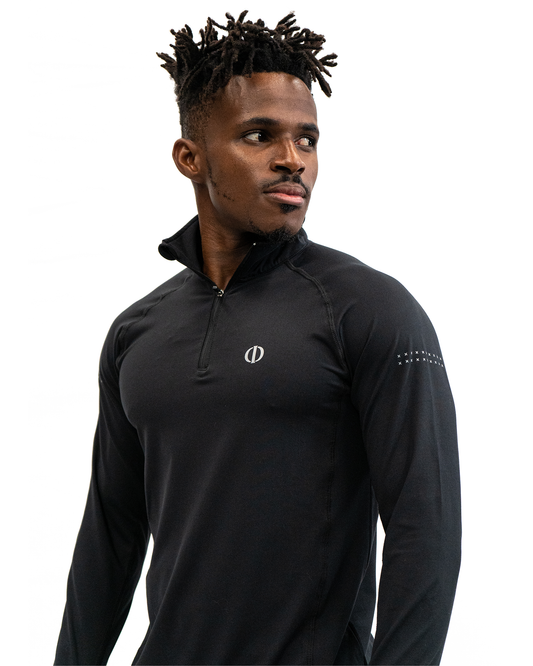SUDADERA MEDIO CIERRE LOGO PLATEADO